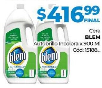 Diarco Blem Cera Autobrillo Incolora x 900 ml oferta