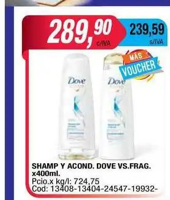 Maxiconsumo Shamp Y Acond. Dove Vs.frag x 400ml oferta