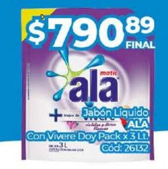 Diarco Ala Jabón Liquido Con VIvere Doy Pack x 3 Lt. oferta