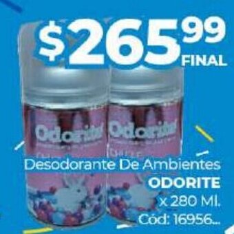 Diarco Odorite Desodorante De Ambientes x 280 ml oferta
