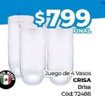Diarco Crisa Juego de 4 Vasos Brisa oferta