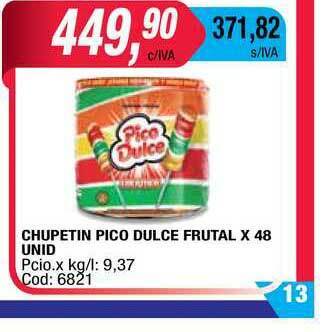 Maxiconsumo Chupetin Pico Dulce Frutal x 48 unid oferta