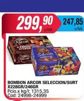 Maxiconsumo Bombon Arcor Seleccion-surt x 228gr/246gr oferta