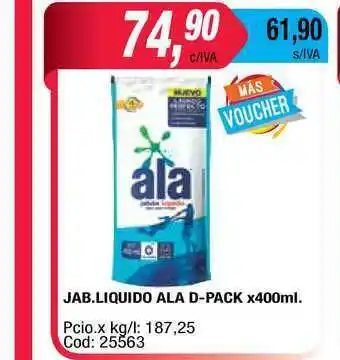 Maxiconsumo Jab. Liquido Ala D-pack X400ml oferta