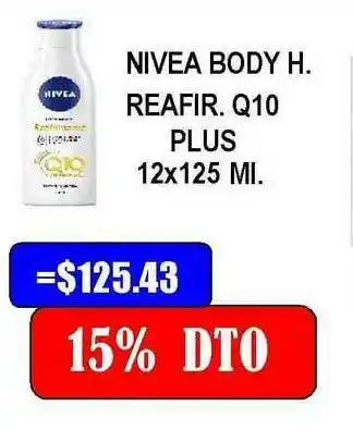 Dulcenter Nivea Body H. Reafir. Q10 Plus 12x125ml oferta