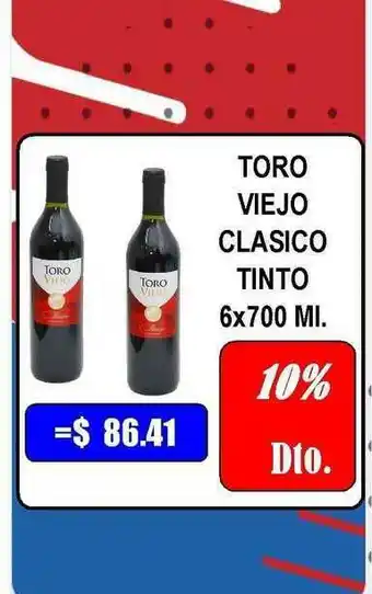Dulcenter Toro Viejo Clasico Tinto 6x700 ml oferta