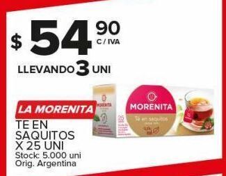 Carrefour Maxi Té en saquitos la morenita x 25un oferta