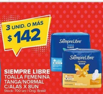 Carrefour Maxi Toallas femeninas siempre libre x 8un oferta