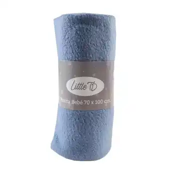 Coto Manta bebe polar lisa color celeste 70x100 cm oferta