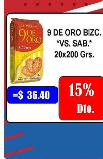 Dulcenter 9 De Oro Bizc. VS. Sab 20x200 Grs oferta