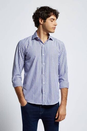 Camisa rayada azul
