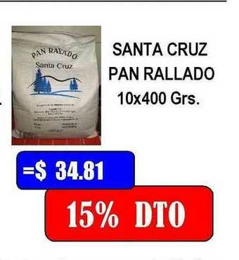 Dulcenter Santa Cruz Pan Rallado 10x400 grs oferta