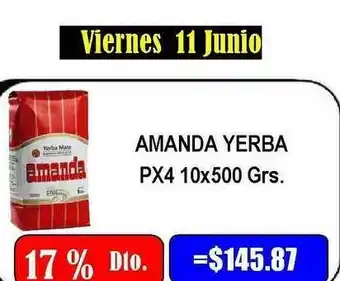 Dulcenter Amanda Yerba 10x500 grs oferta
