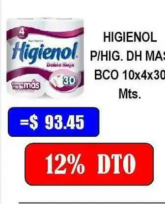 Dulcenter Higienol P Hig. Dh Más Bco 10x4x30 mts oferta
