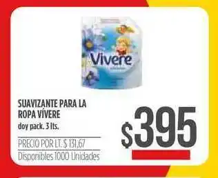 Supermercados Vea Suavizante Para La Ropa Vívere 3 lts oferta