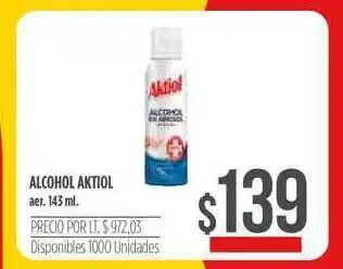 Supermercados Vea Alcohol Aktiol 143 ml oferta