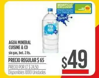 Supermercados Vea Agua Mineral Cuisine & Co Sin Gas 2 lts oferta