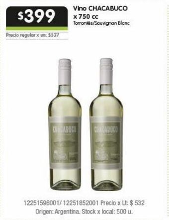 Jumbo Vino chacabuco x 750cc oferta