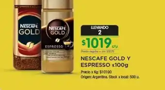Jumbo Nescafé gold y espresso x 100g oferta
