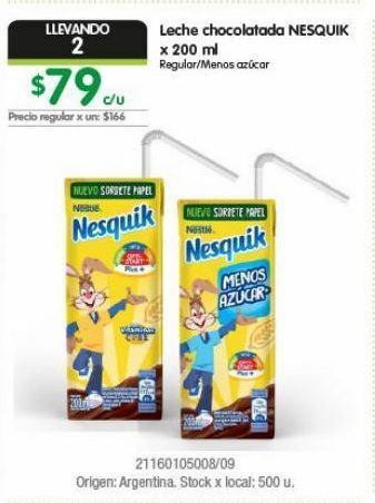 Jumbo Leche chocolatada nesquik x 200ml oferta