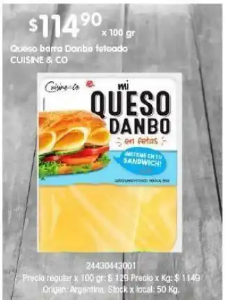 Jumbo Queso de barra danbo feteado cuisine & co oferta