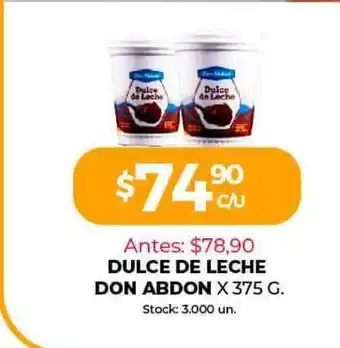 Supermercados Tadicor Dulce De Leche Don Abdon x375 g oferta