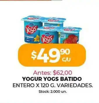 Supermercados Tadicor Yogur Yogs Batido x120 g oferta