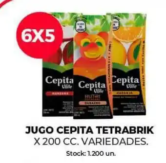 Supermercados Tadicor Jugo Cepita Tetrabrik x200 cc oferta