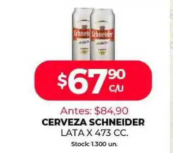 Supermercados Tadicor Cerveza Schneider x473 cc oferta