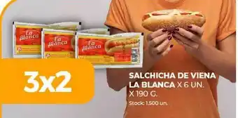 Supermercados Tadicor Salchicha De Viena La Blanca x 6 un. x190 g oferta