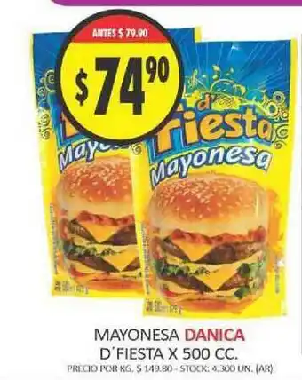Supermercados Becerra Mayonesa Danica D'Fiesta x 500 cc oferta