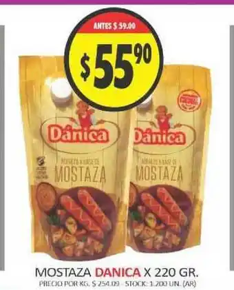 Supermercados Becerra Mostaza Danica x220 gr oferta