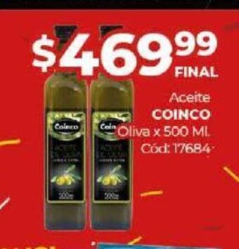Diarco Coinco Aceite Oliva x 500 ml oferta