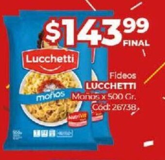 Diarco Fideos Lucchetti Moños x 500 Gr oferta