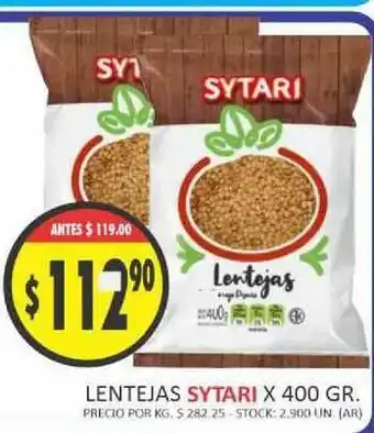 Supermercados Becerra Lentejas Sytari x400 gr oferta