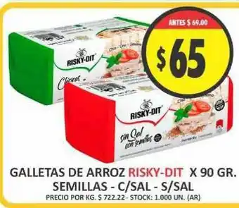 Galletas De Arroz Risky-Dit x90 gr