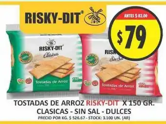 Tostadas De Arroz Risky-Dit x150 gr
