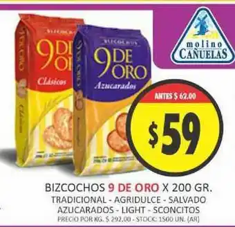 Supermercados Becerra Bizcochos 9 De Oro x200 gr oferta
