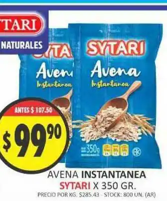 Supermercados Becerra Avena Instantanea Sytari x350 gr oferta