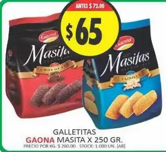 Supermercados Becerra Galletitas Gaona Masita x250 gr oferta