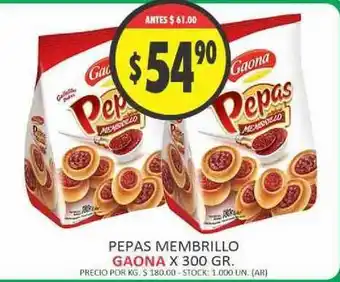 Pepas Membrillo Gaona x300 gr