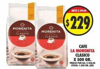 Supermercados Becerra Cafe La Morenita x500 gr oferta