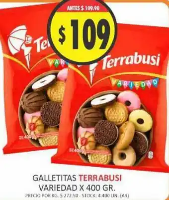 Supermercados Becerra Galletitas Terrabusi x400 gr oferta