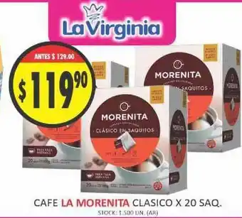 Supermercados Becerra Cafe La Morenita Clasico x20 saq oferta