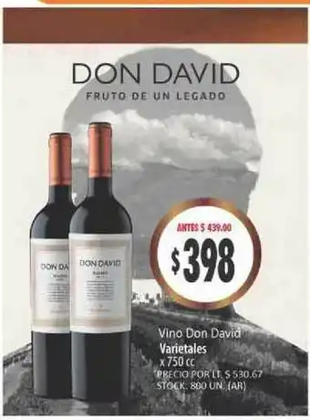 Supermercados Becerra Vino Don David x 750 cc oferta
