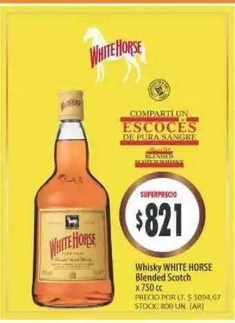 Supermercados Becerra Whisky White Horse Blended Scotch x750 cc oferta