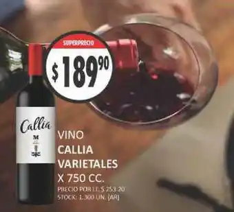 Vino Callia x750 cc
