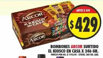 Supermercados Becerra Bombones Arcor Surtido El Kiosco En Casa x246 gr oferta