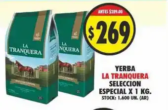Supermercados Becerra Yerba La Tranquera x1 kg oferta