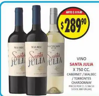 Vino Santa Julia x750 cc